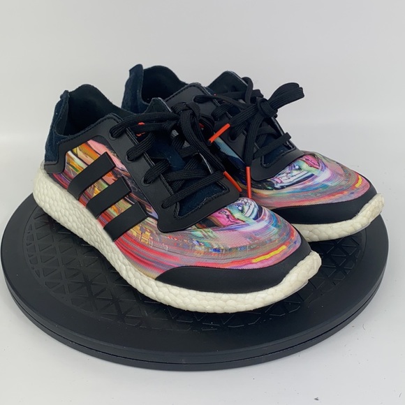 Adidas Pure Boost Black/Multicolor Running Shoes B41118 Women's Size 7 - Picture 3 of 12